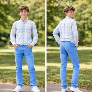 NWT Gap Kids Boys Blue‎ Chino Pants Sz 16 Casual Dress Easter Wedding Pastel